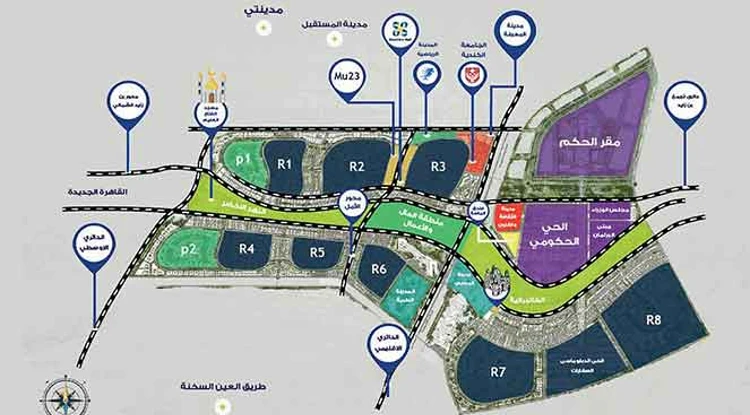 خريطة العاصمة الادارية الجديدة New capital city map